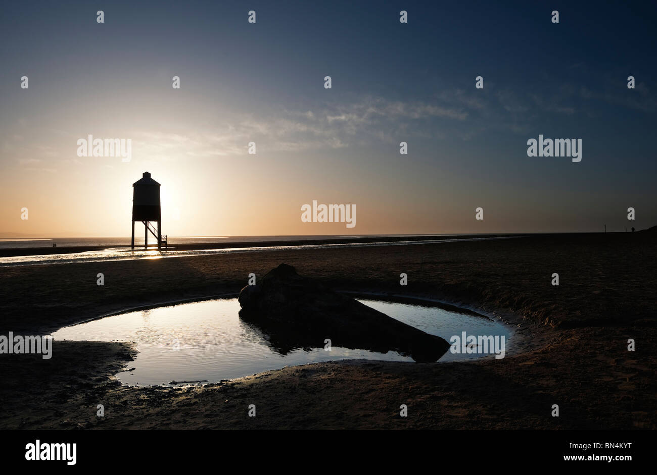 Burnham Leuchtturm bei Sonnenuntergang Stockfoto