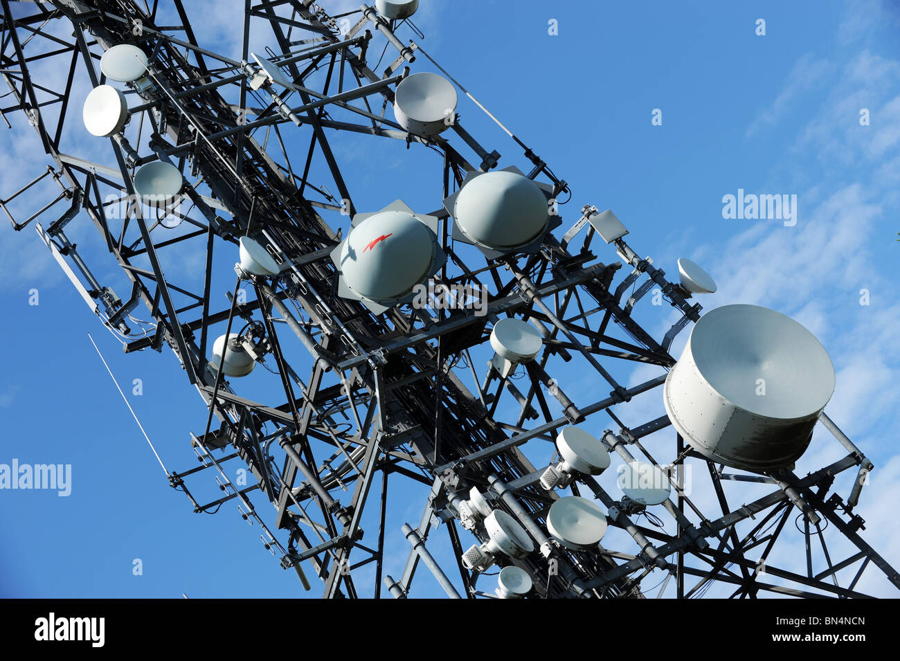 Das Wrekin Hill Sendestation ist ein Telekommunikation und Rundfunk-Station in Shropshire Stockfoto