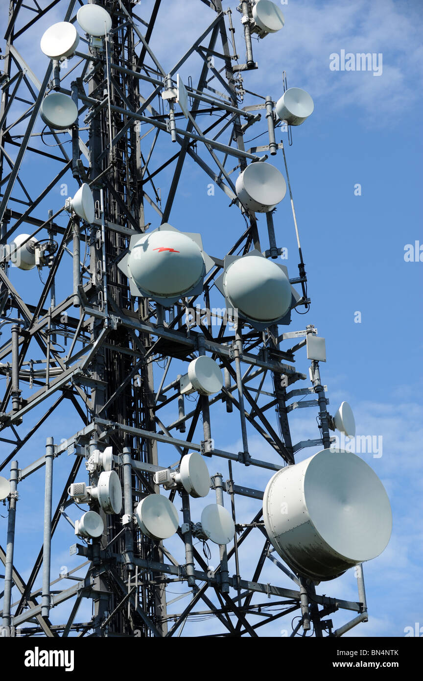 Das Wrekin Hill Sendestation ist ein Telekommunikation und Rundfunk-Station in Shropshire Stockfoto