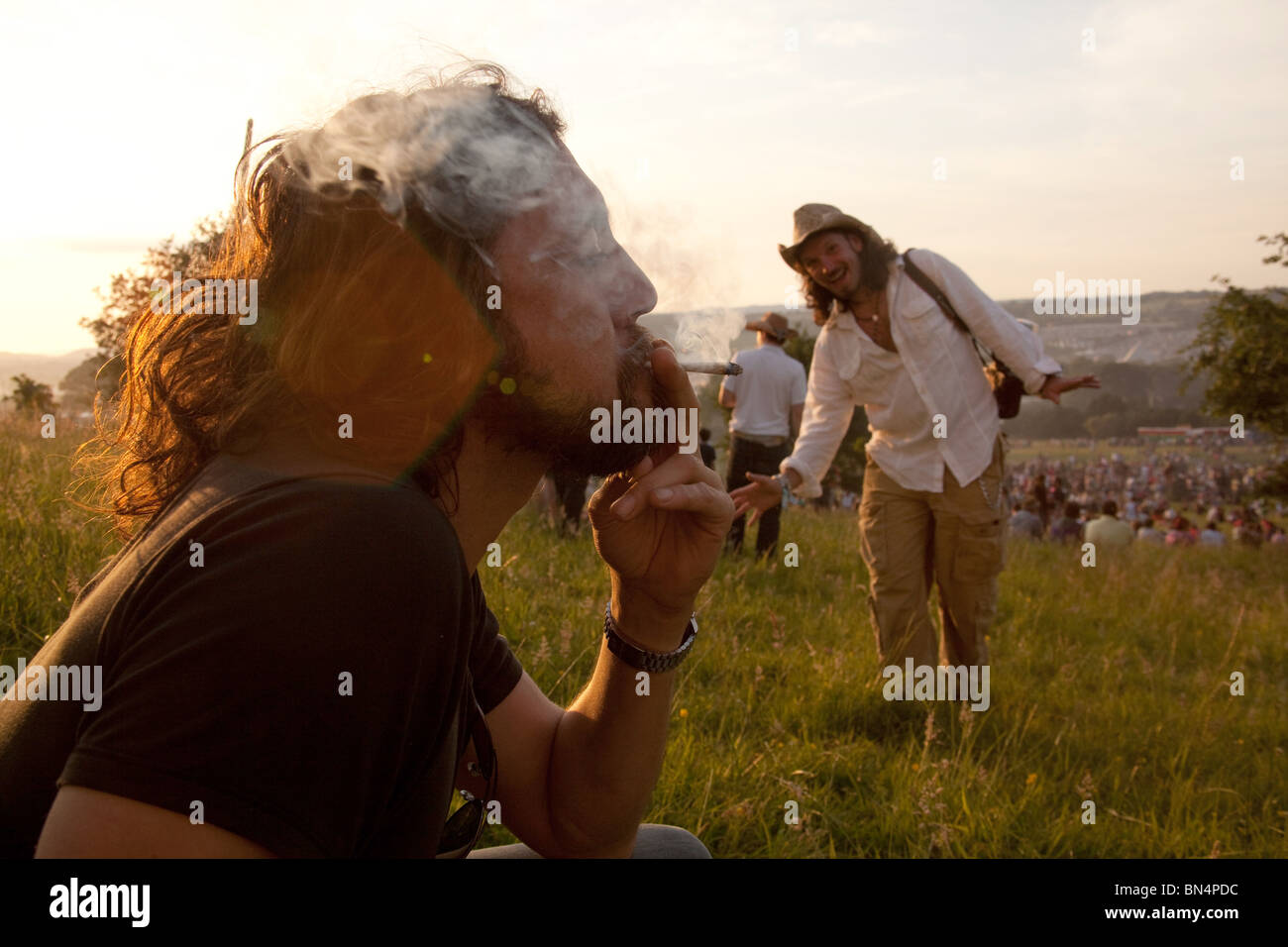 Hippy Stones am Stone Circle, Kings Meadow, Glastonbury Festival 2010 Stockfoto