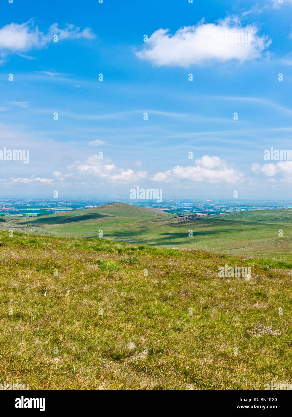 Belstone gemeinsame und Oke Tor betrachtet von Okement Hill. Okehampton Bereich Dartmoor NP Devon UK Stockfoto