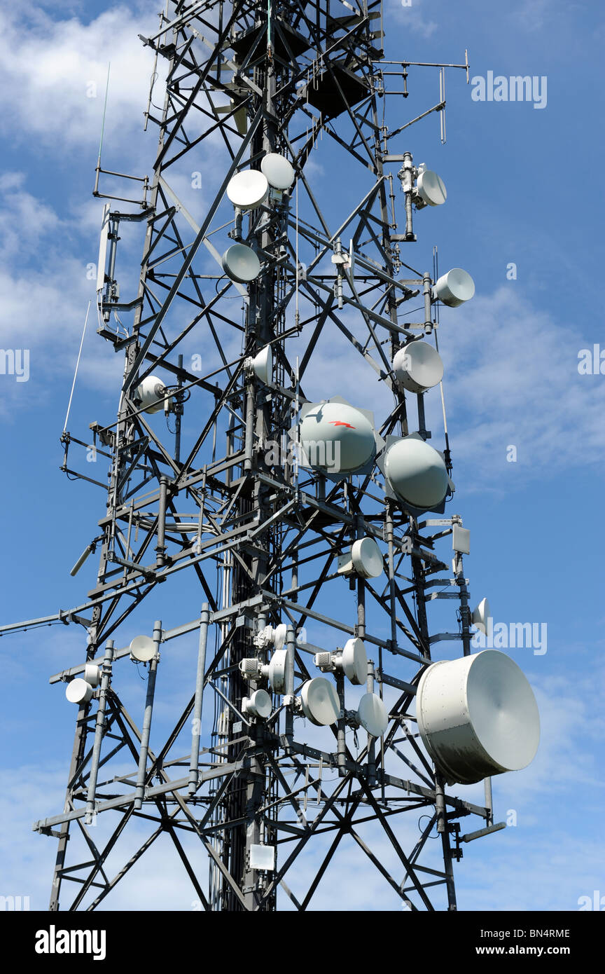Das Wrekin Hill Sendestation ist ein Telekommunikation und Rundfunk-Station in Shropshire Stockfoto