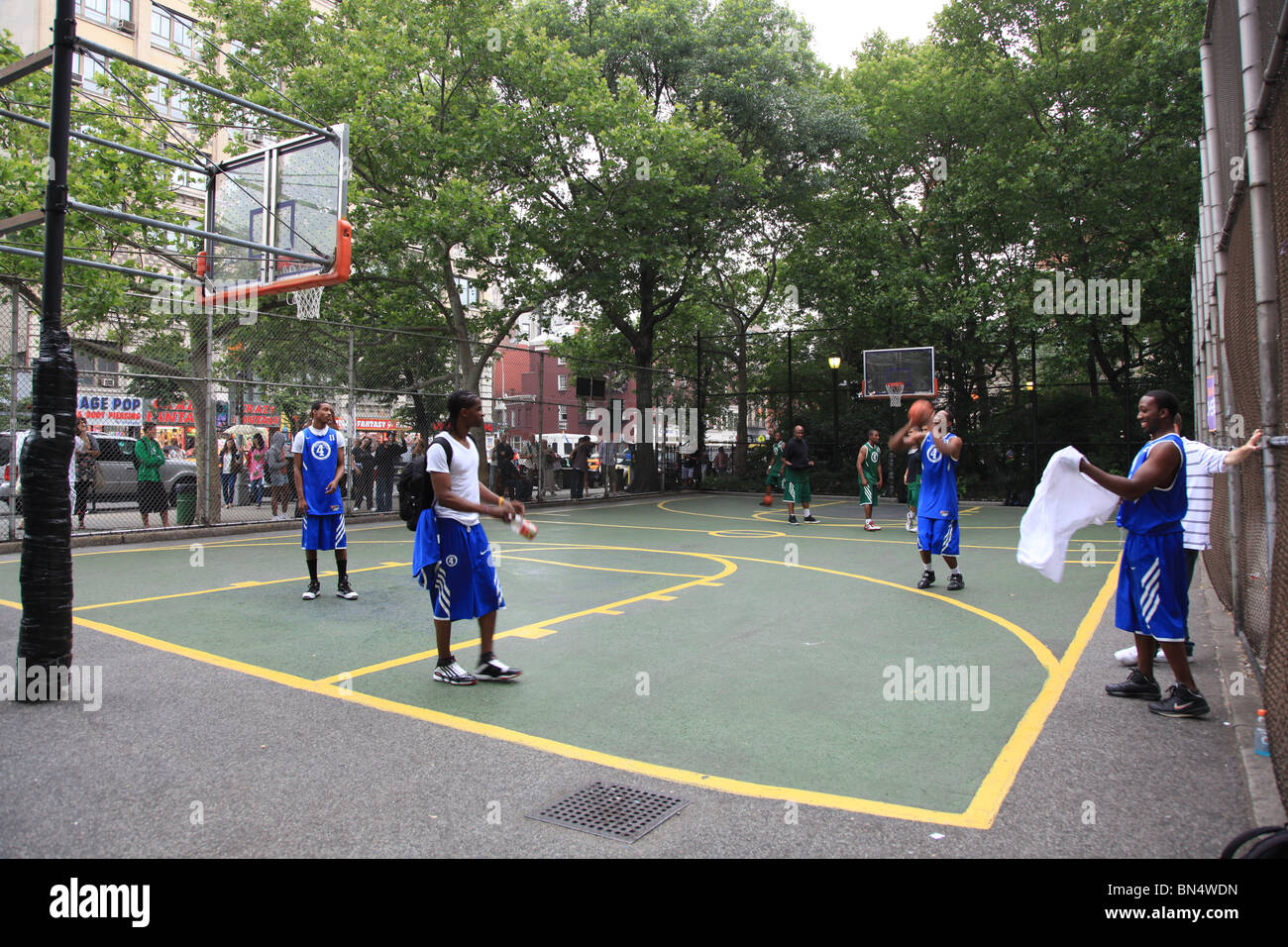 Basketballplatz, West 4th Street, NYC Stockfoto