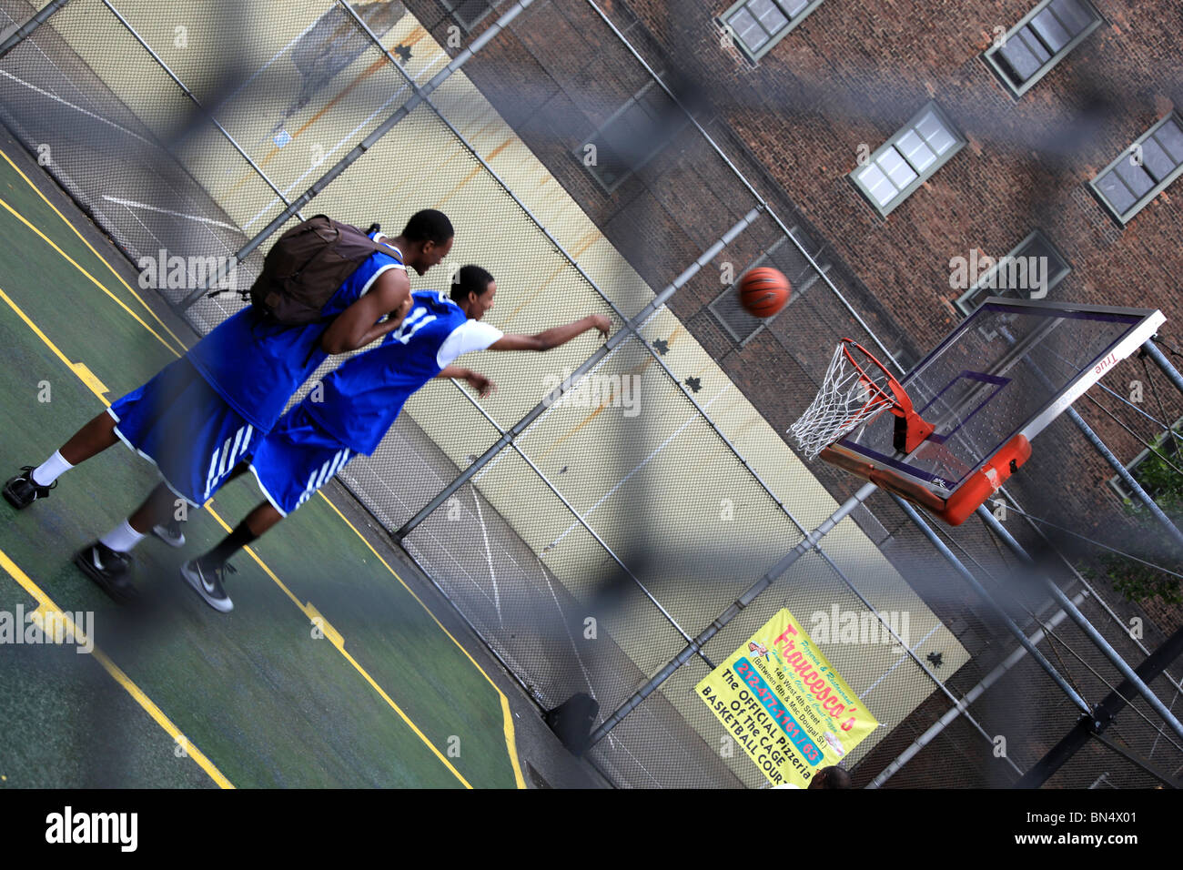 Basketballplatz, West 4th Street, NYC Stockfoto