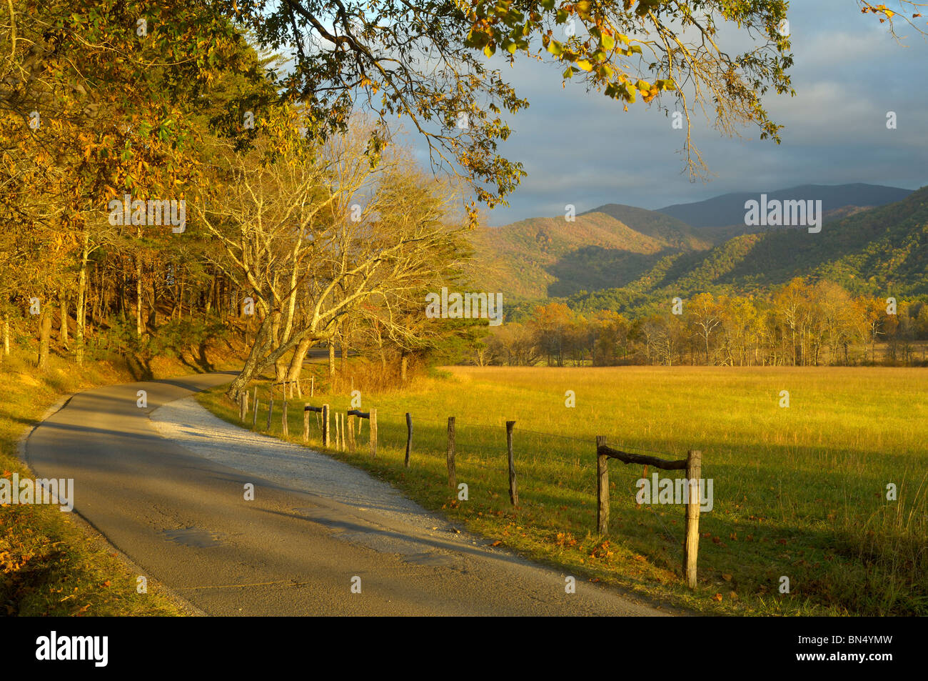 Cades Cove im Herbst am Great Smoky Mountains, Tennessee, USA Stockfoto