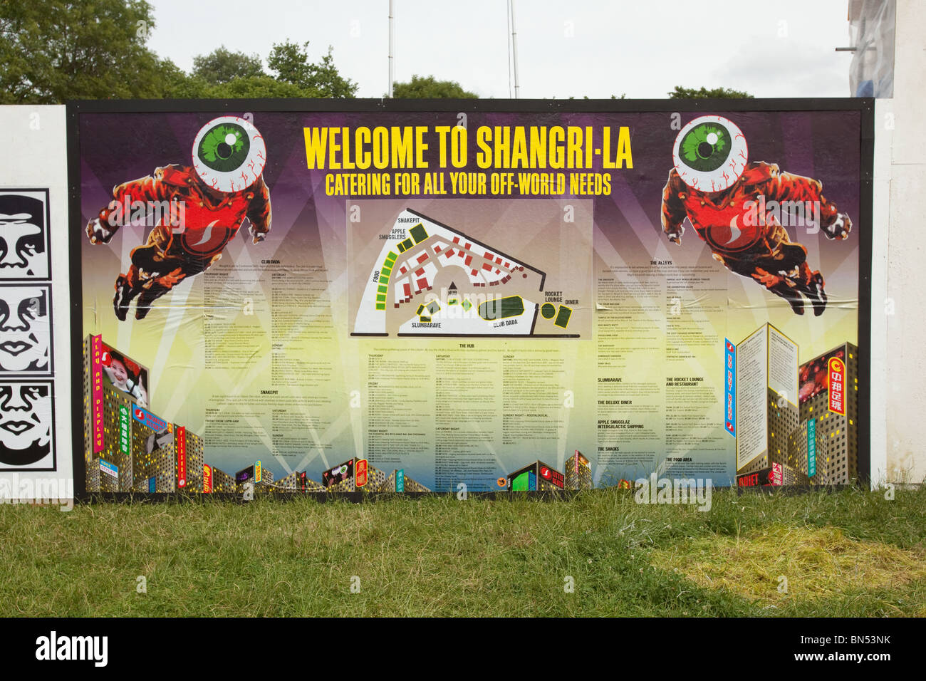 Shangri-La Arena auf dem Glastonbury Festival 2010. Stockfoto