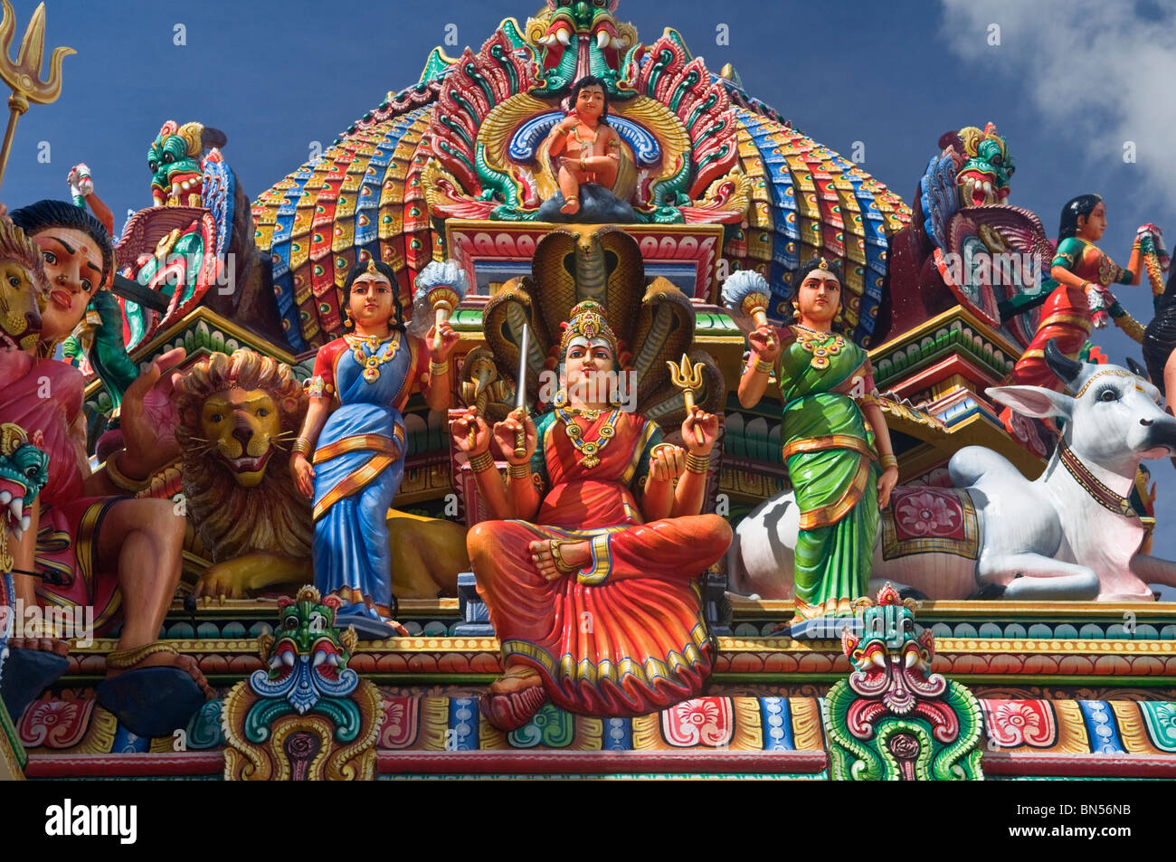 Sri Mariamman Hindu Tempel Chinatown Singapur Stockfoto Sri Mariamman Hindu Tempel Chinatown Singapur Stockfoto