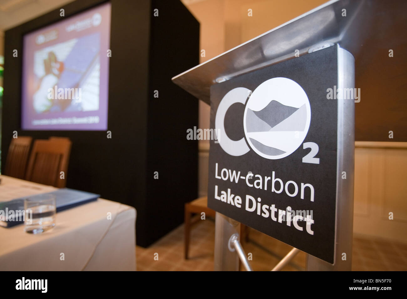 Niedrigem Kohlenstoffgehalt Konferenz vom Lake District National Park Authority, Cumbria, UK. Stockfoto