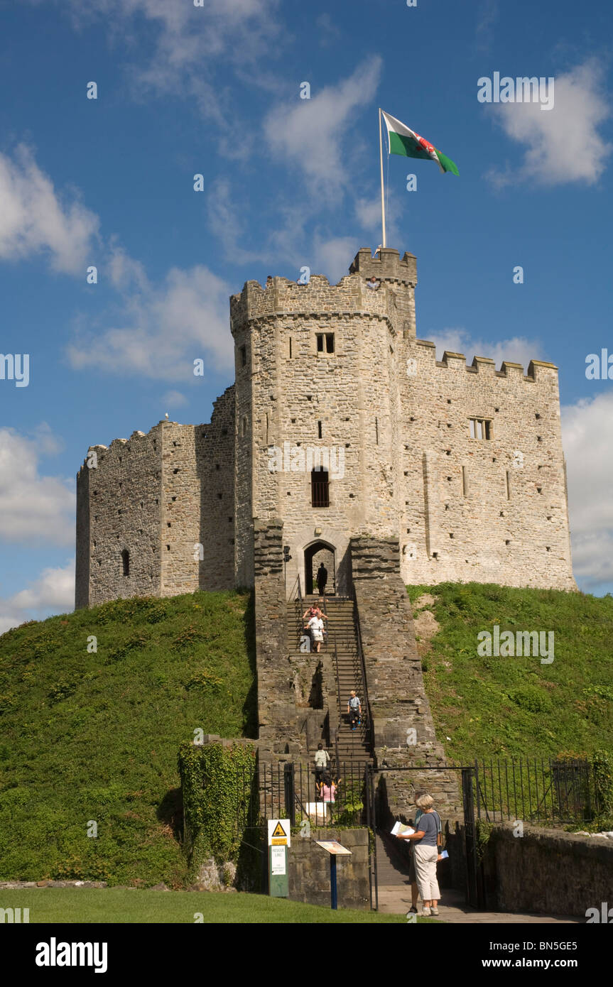 Norman halten, Schloss von Cardiff, Cardiff, Wales, UK, Europa Stockfoto