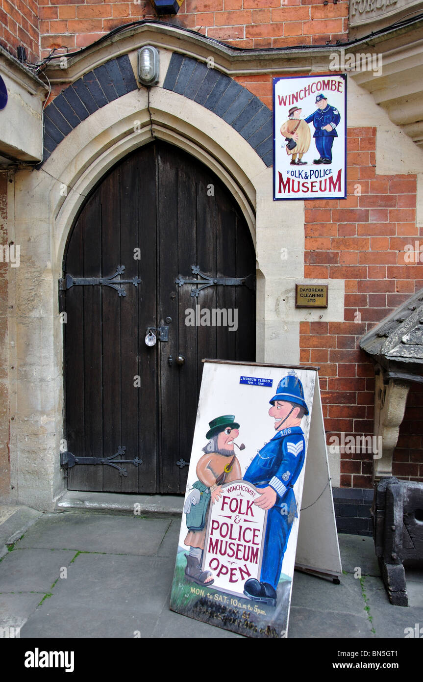 Winchcombe Folk & Polizei-Museum, das alte Rathaus, hohe Straße, Winchcombe, Gloucestershire, England, Vereinigtes Königreich Stockfoto