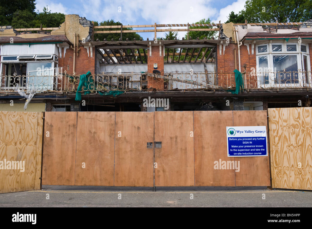 Verlassener Edwardian Gebäude abgerissen am Strand von Penarth Vale von Glamorgan South Wales UK Stockfoto