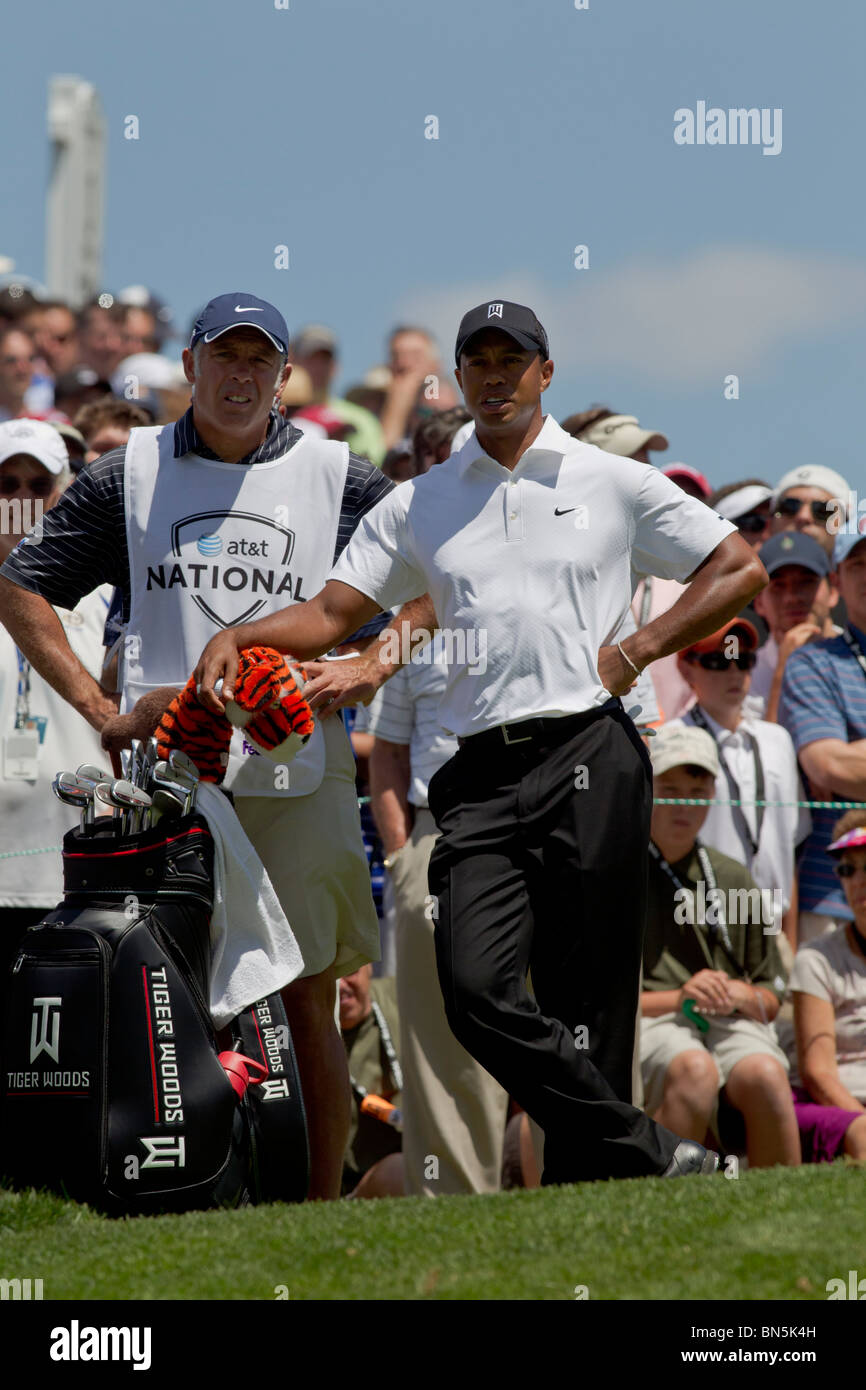 Tiger Woods auf der 2010-AT&T-nationaler Wettbewerb Stockfoto