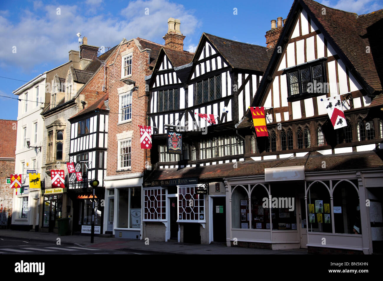 Die Berkeley Arme, Church Street, Tewkesbury, Gloucestershire, England, Vereinigtes Königreich Stockfoto