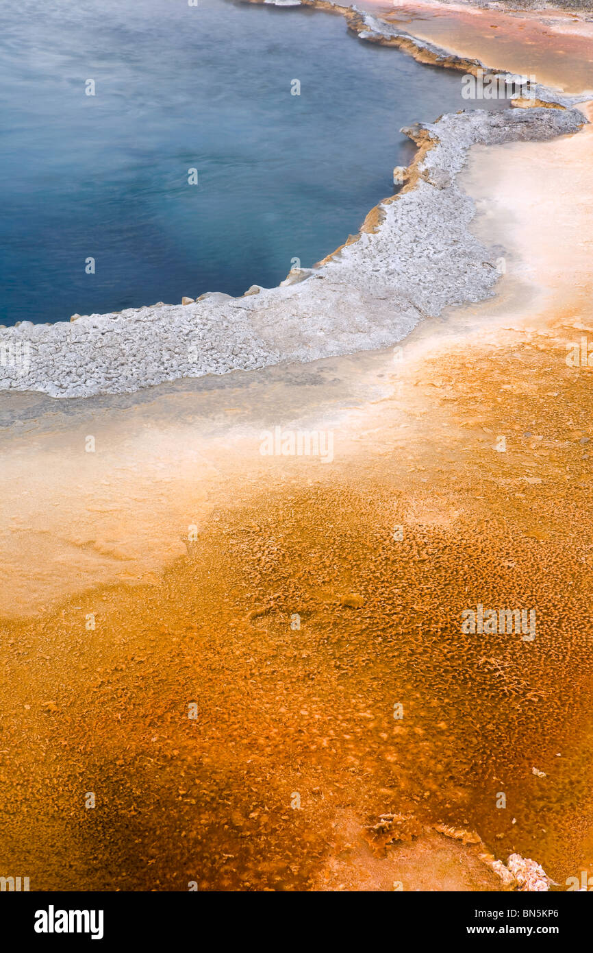 Crested Pool im Yellowstone-Nationalpark, Wyoming, USA. Geysir, Hotspring, Fumerol. Stockfoto