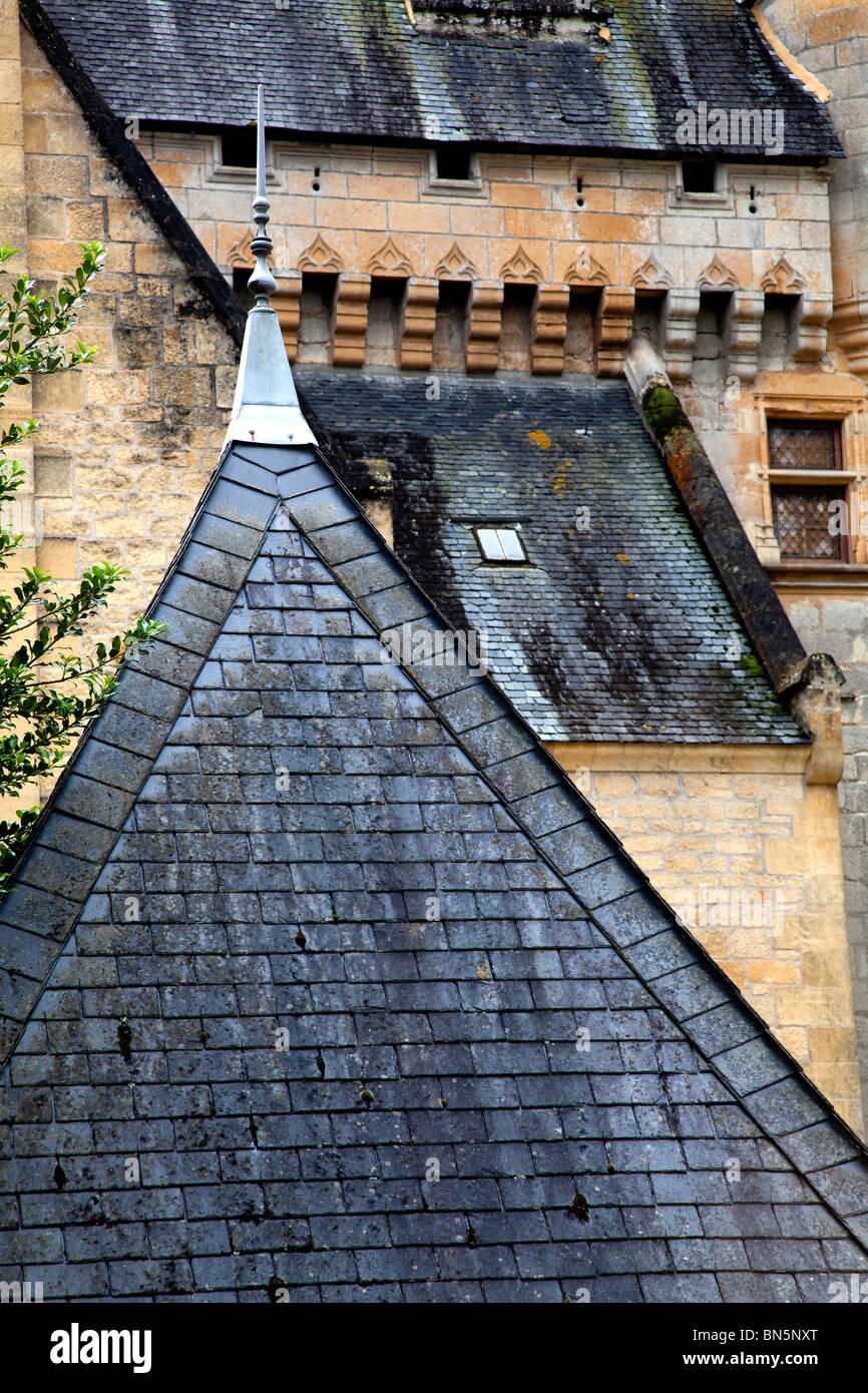 Typische französische Architektur, Dordogne, Frankreich, Saint-Genies. Stockfoto