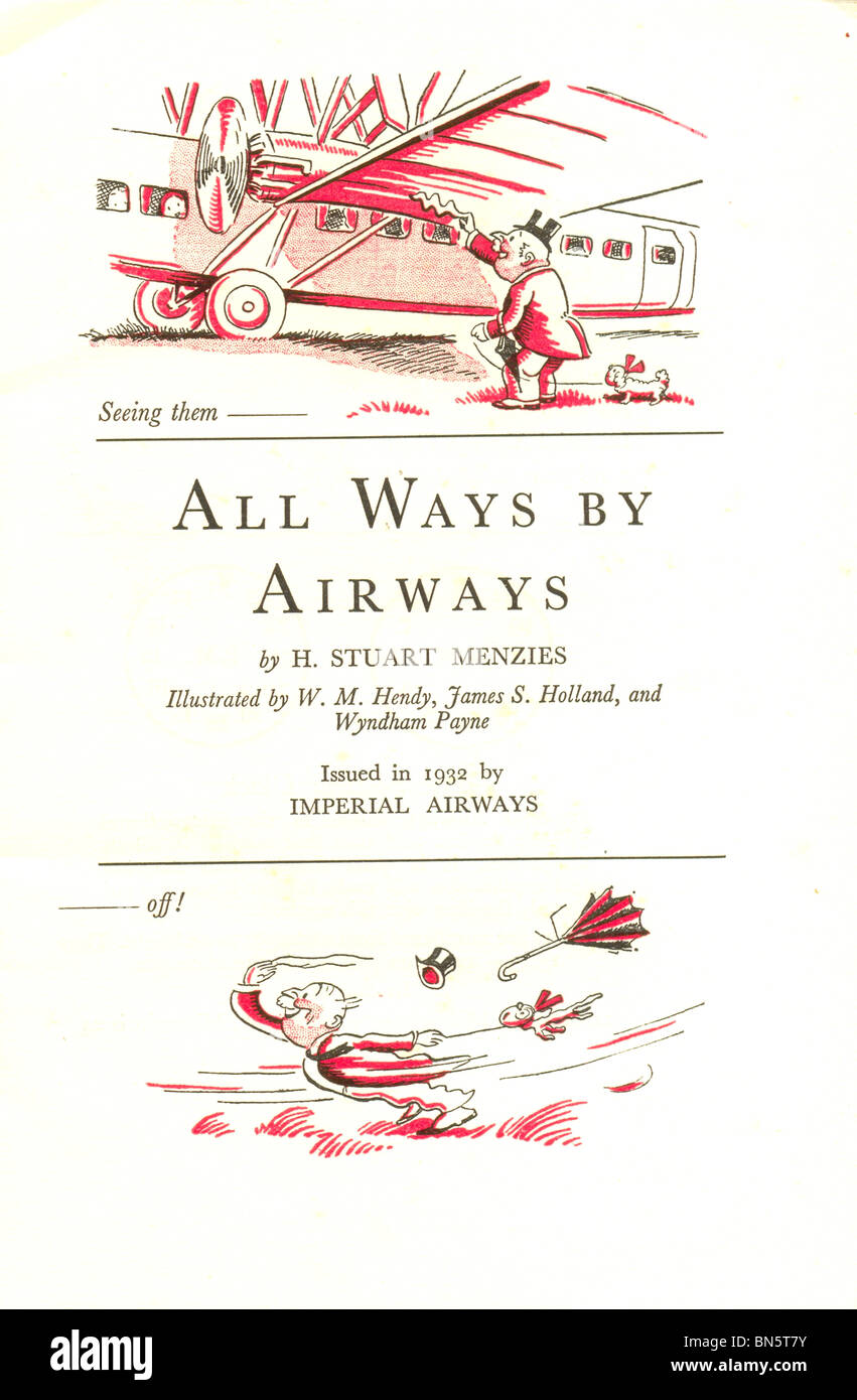 Erste Seite des Buches über Air travel All Ways von Airways Stockfoto