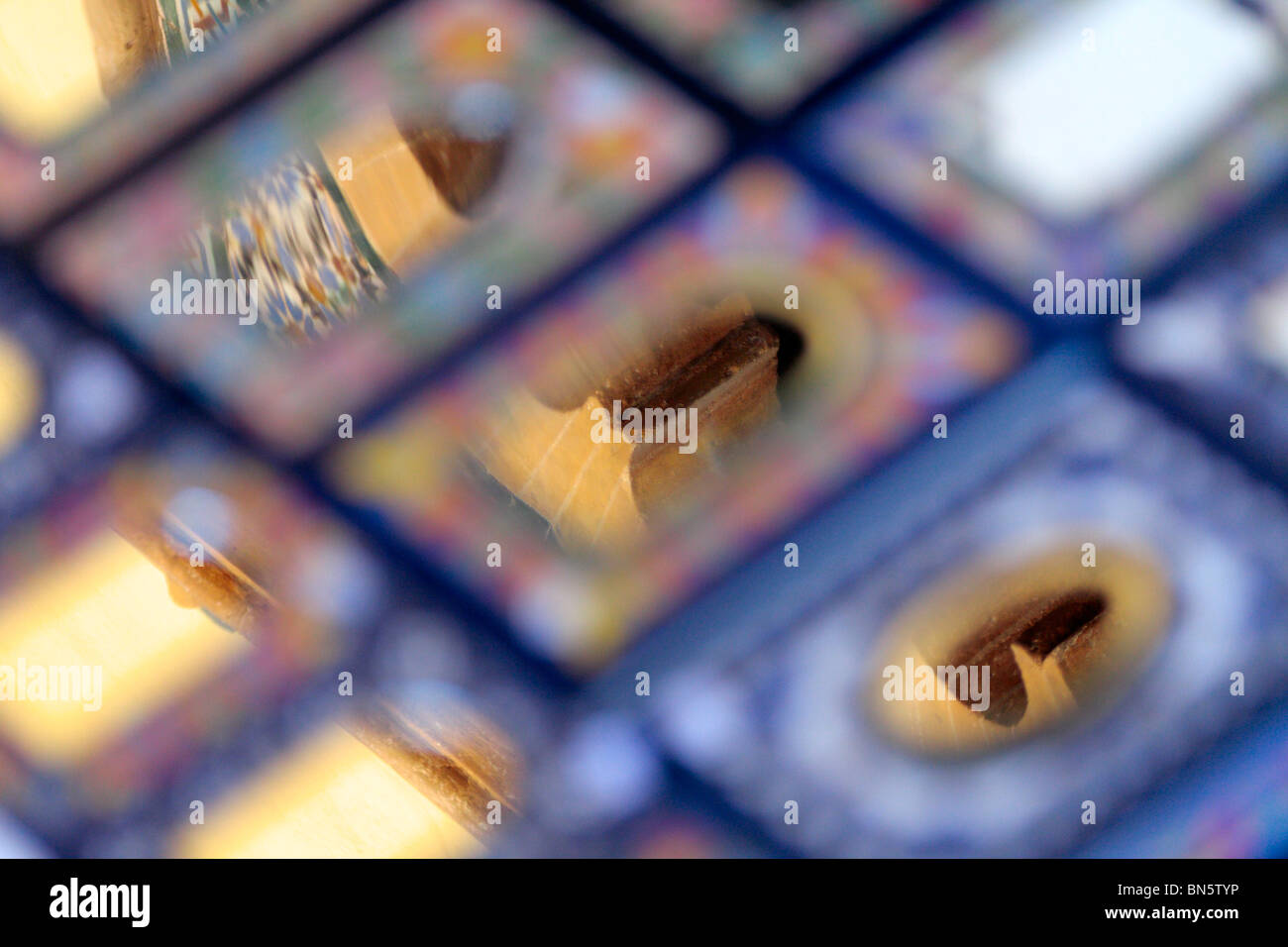 Eine abstrakte Darstellung von Farben und Texturen für eine Ansicht des maurischen Einflusses in Andalusien-Spanien-Europa Stockfoto