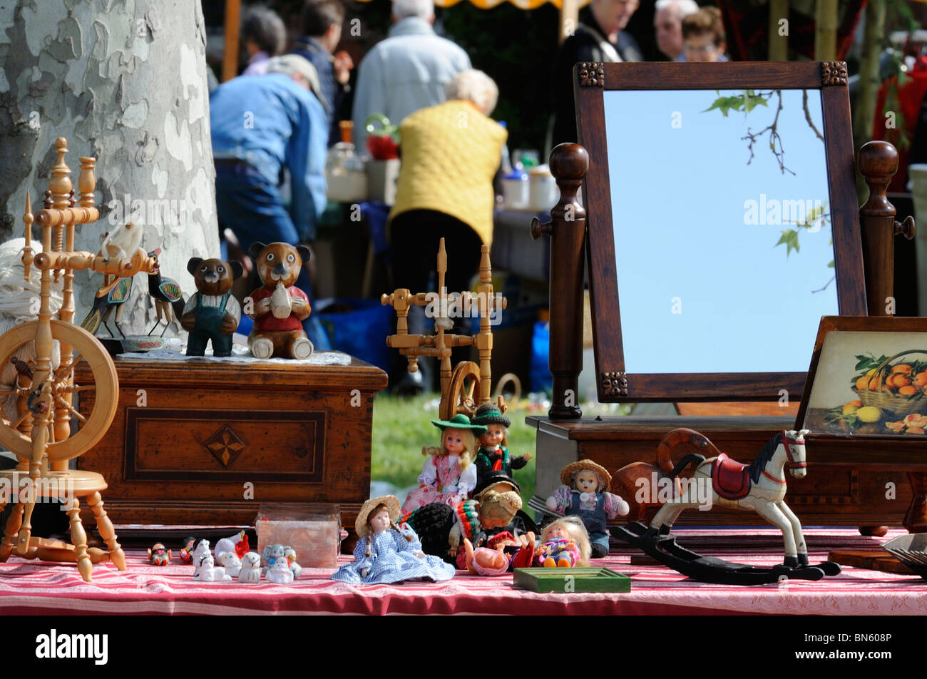 Einen Stand auf der San Nicolo 'La Sensa Markt"am Lido von Venedig Stockfoto