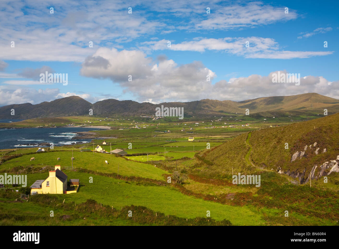 Dramatische Küstenlandschaft, Beara Halbinsel, Co. Cork & Co. Kerry, Irland Stockfoto