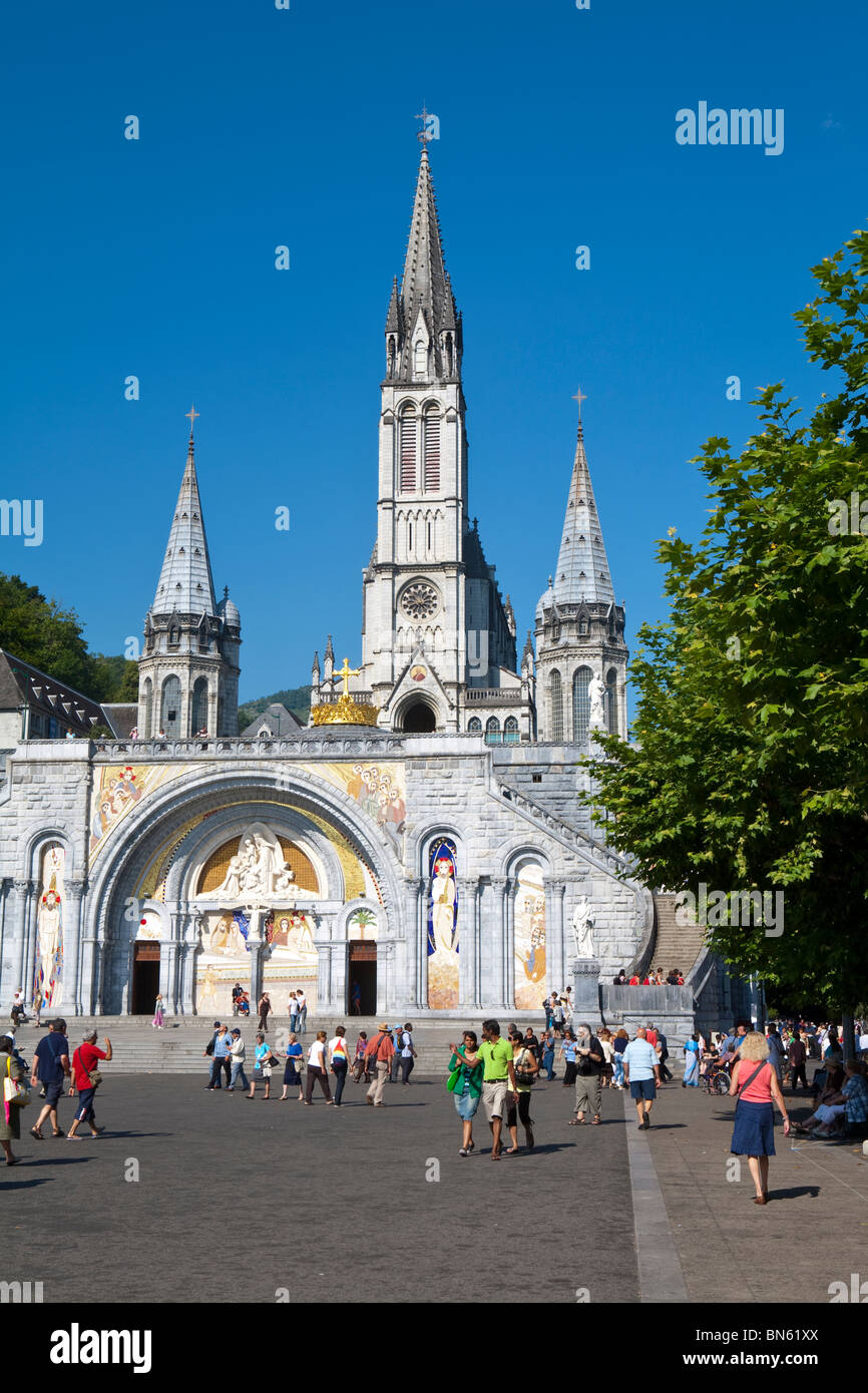 Basilika du Rosaire, Lourdes, Hautes-Pyrénées, Frankreich Stockfoto