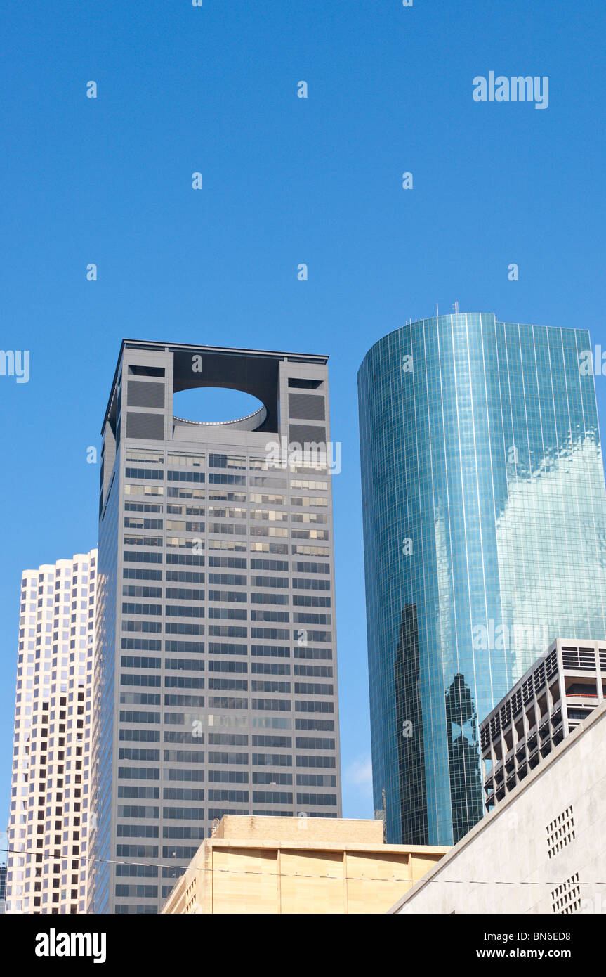 Die Skyline von Houston, Texas, Innenstadt. Stockfoto