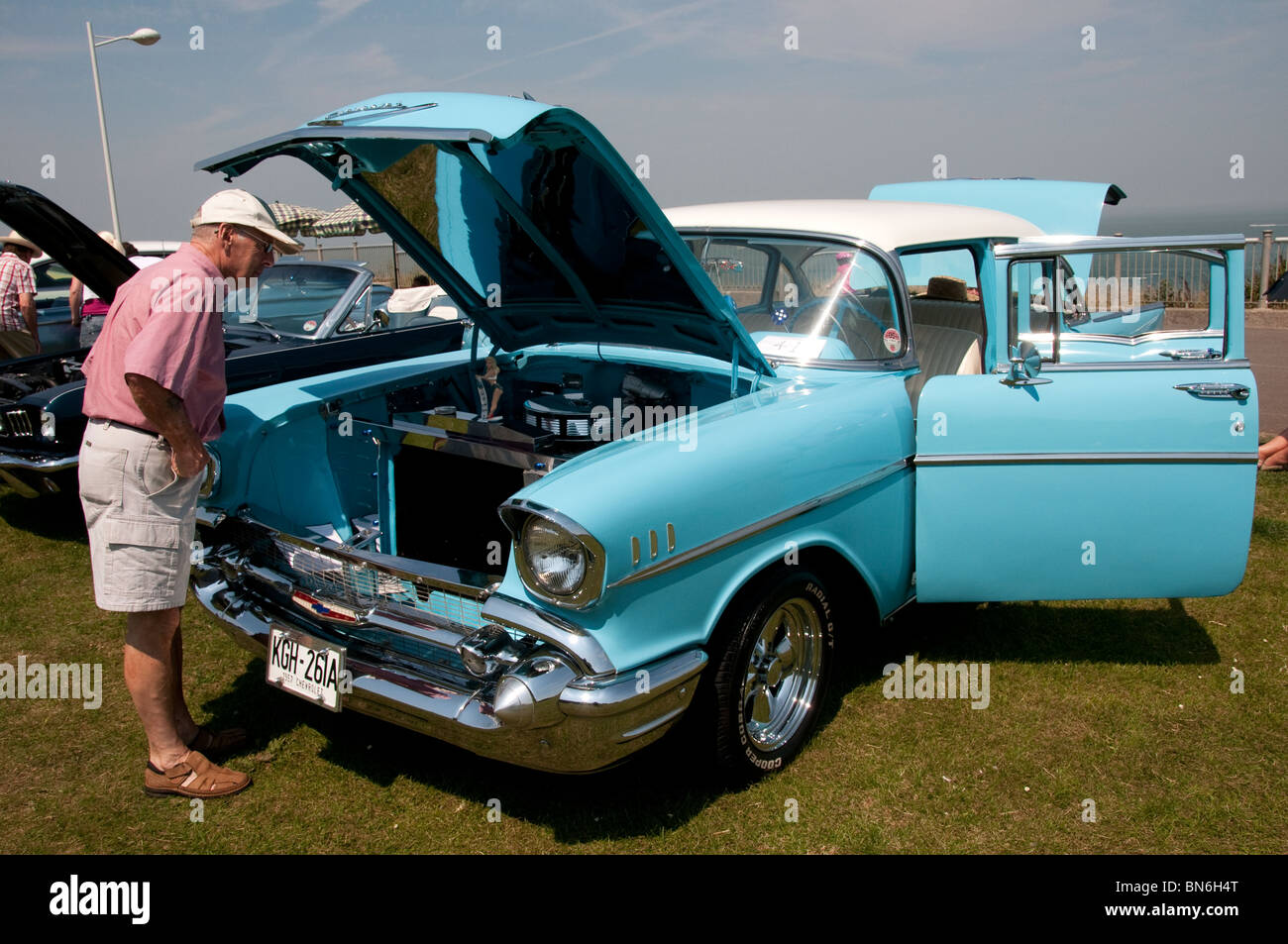 1957 Chevrolet Bel Air Hardtop in Cliftonville Classic Car Show Stockfoto