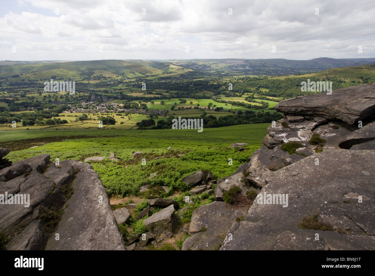 Bamford Gritstone Rand hohe Gipfel Nationalpark Derbyshire england Stockfoto