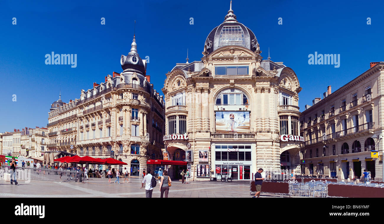 Platzieren Sie De La Comedie Oper, Montpellier Frankreich. Dies ist ein Bild mit hoher Auflösung. Stockfoto