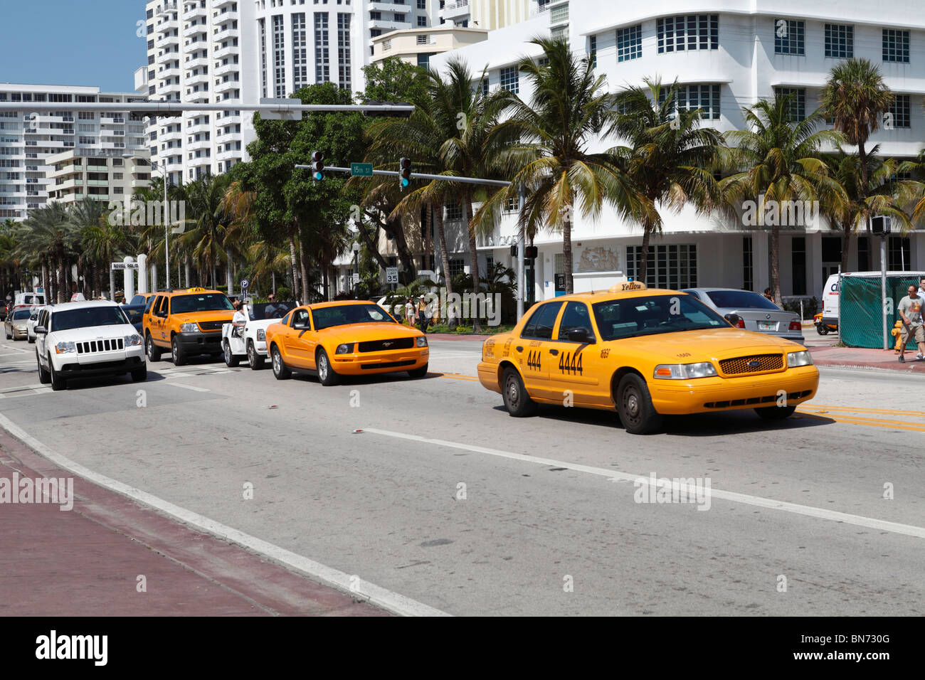 South Beach Miami Collins Avenue A1A Stockfoto