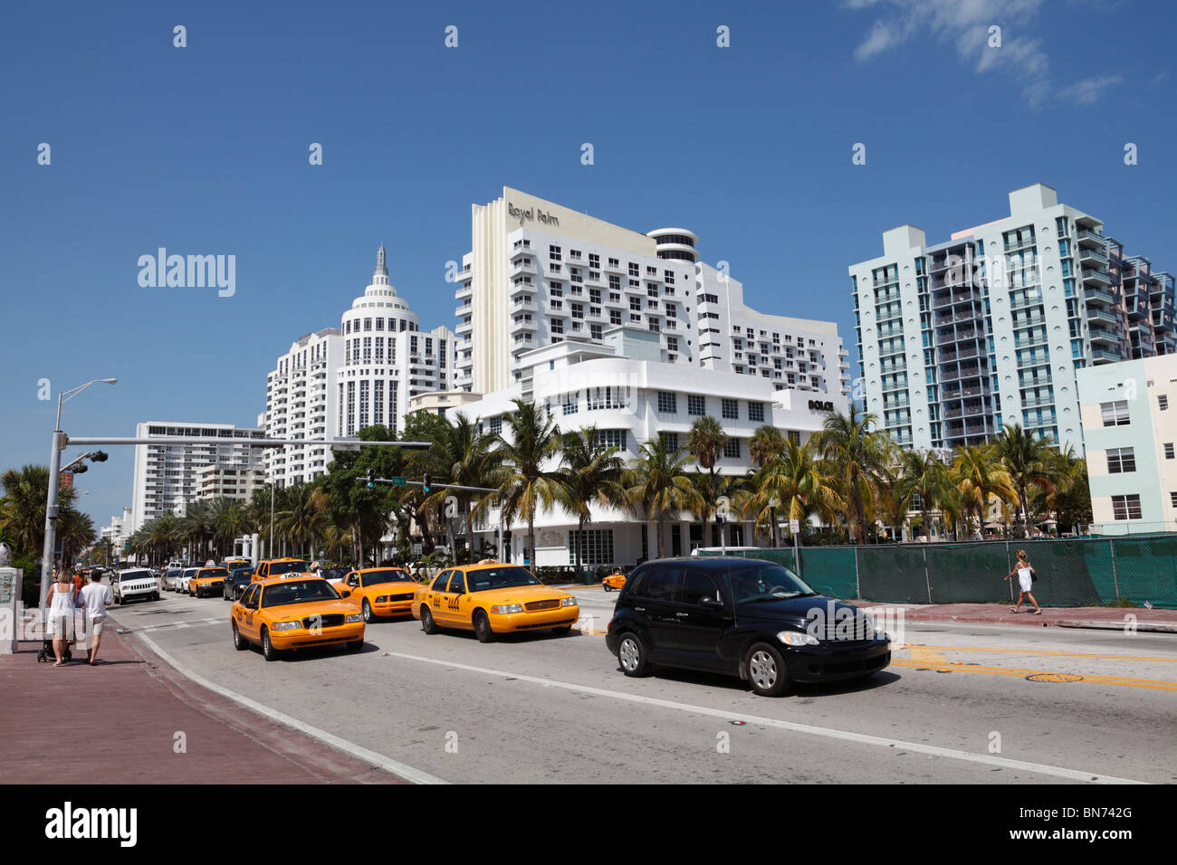 South Beach Miami Collins Avenue A1A Stockfoto