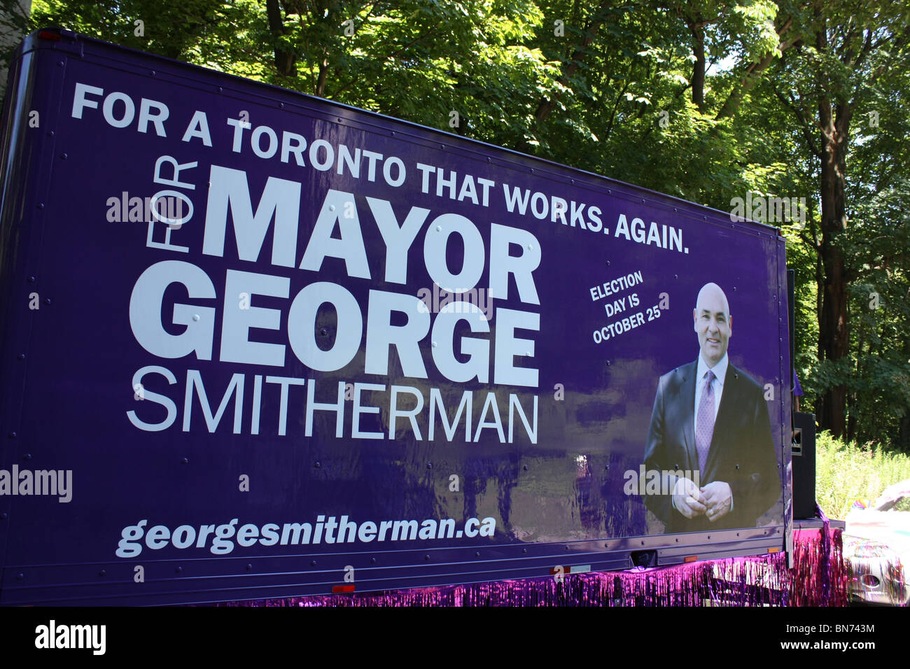 Werbung Abstimmung Toronto Bürgermeister Smitherman Stockfoto