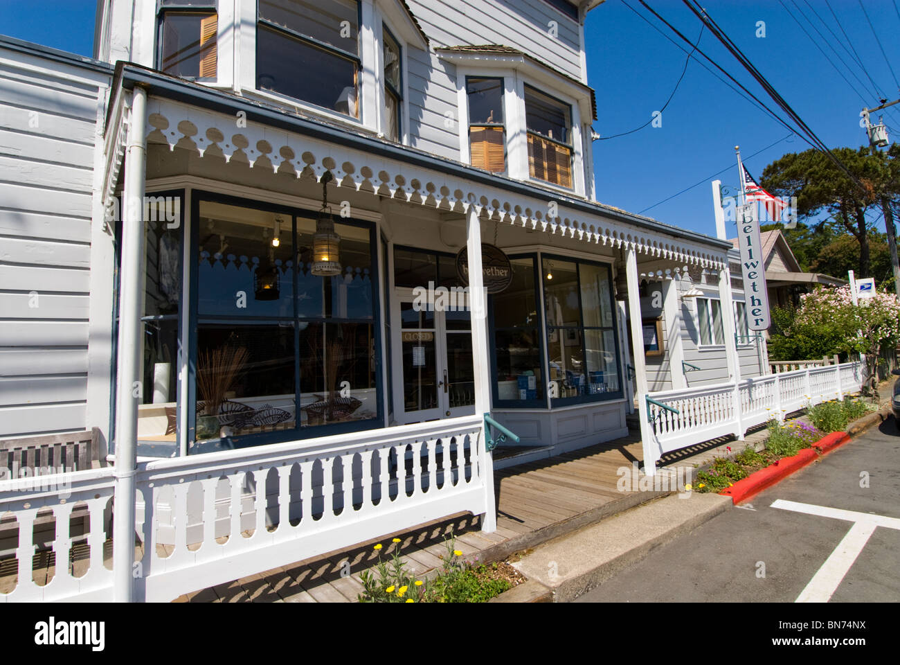 Pazifischen Ozean Leithammel Shop bei Inverness Park in Point Reyes, CA, Kalifornien, Teil des GGNRA Stockfoto