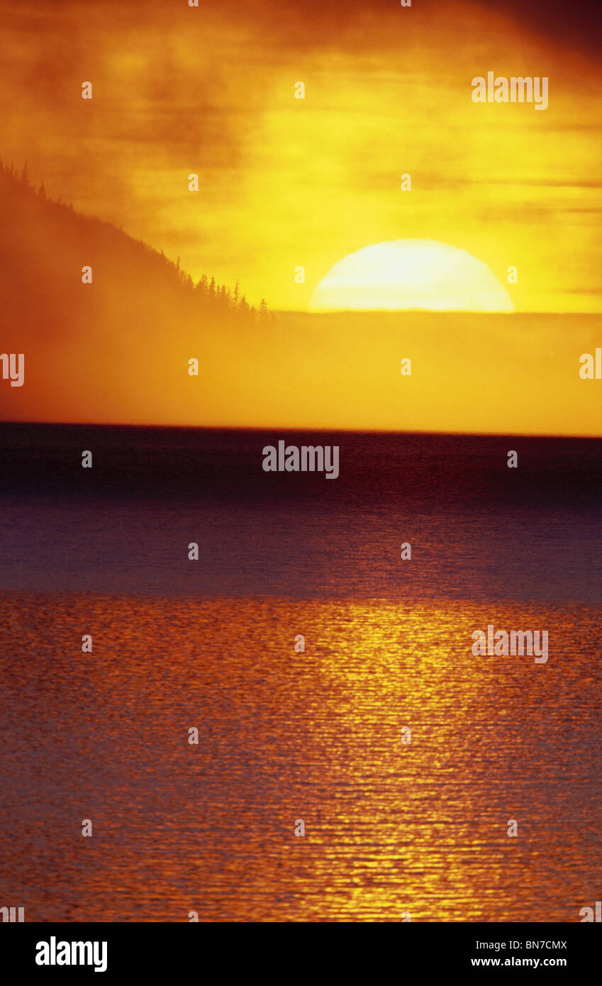 Sonnenuntergang über Turnagain Arm Cook Inlet Alaska Stockfoto