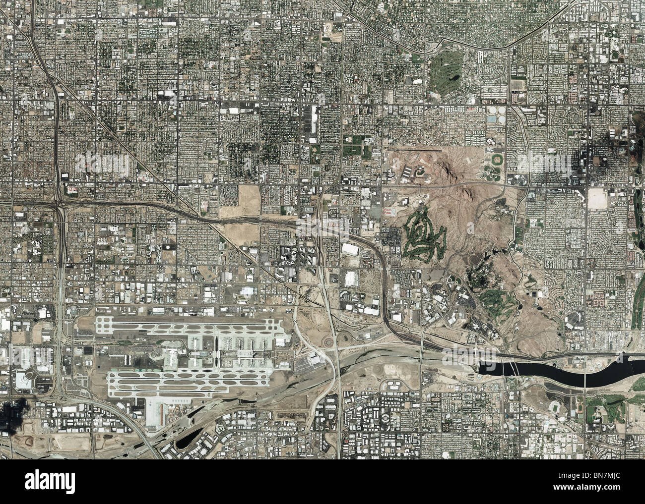 Luftbildkarte Anzeigen über Phoenix Arizona Stockfoto