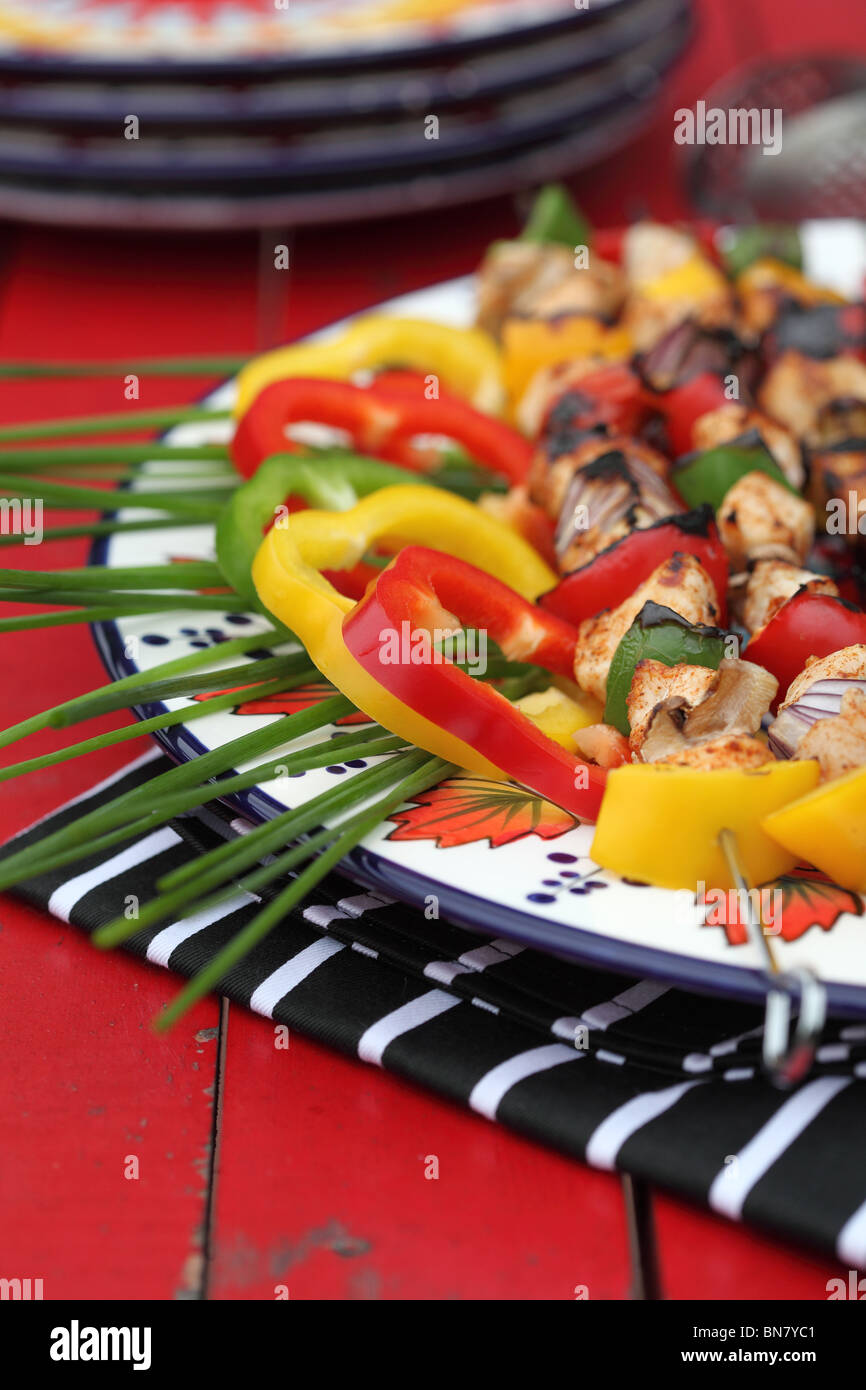 Kebab auf einem Grill Stockfoto