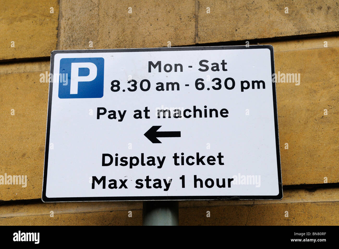Parken Beschränkungen Zeichen, Cambridge, England, UK Stockfoto