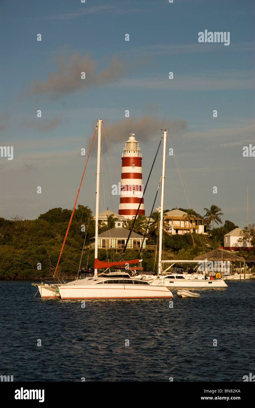 Hope Town Leuchtturm, Hope Town, Abaco, Bahamas Stockfoto