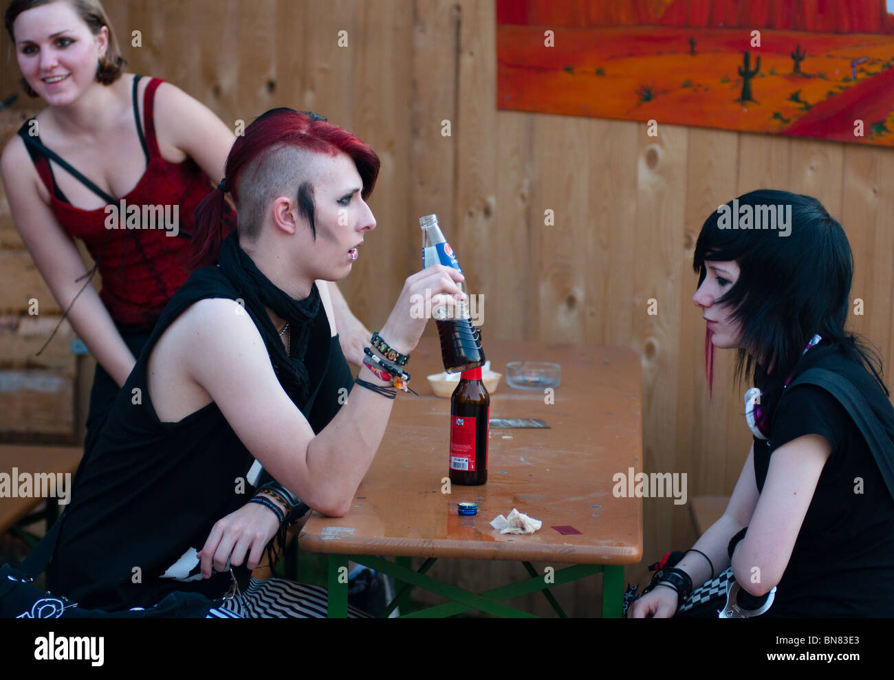 Gothic Musik Fans Stockfoto