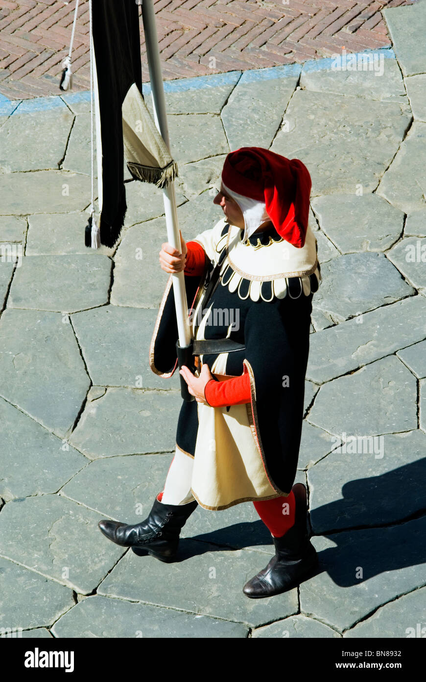 Mittelalterliche Parade der Giostra del Saracino, Arezzo, Toskana, Italien Stockfoto