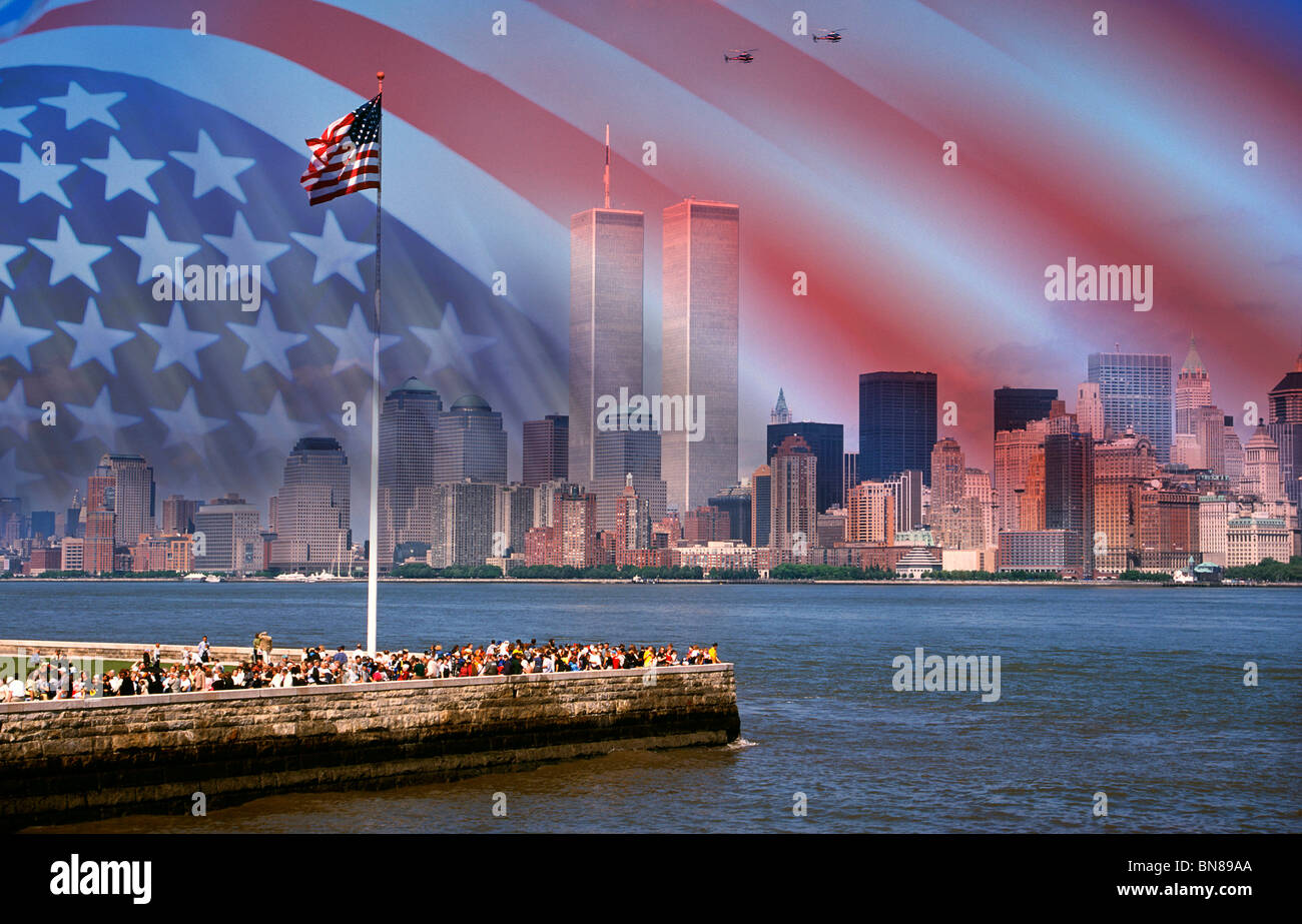 Die Skyline von New York Manhattan vor 9 / 11 Stockfoto
