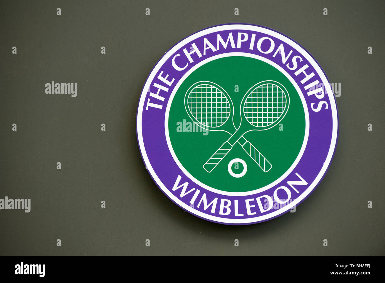 Wimbledon-Logo-Schild am Wimbledon Tennis Championships 2010 Stockfoto