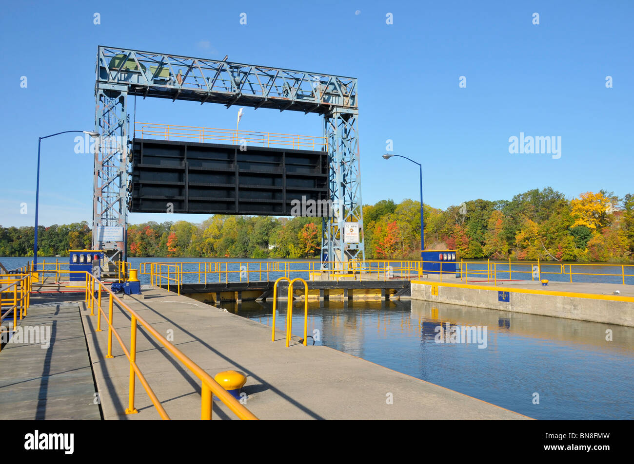 Seneca Falls, New York Kanalschleuse Stockfoto