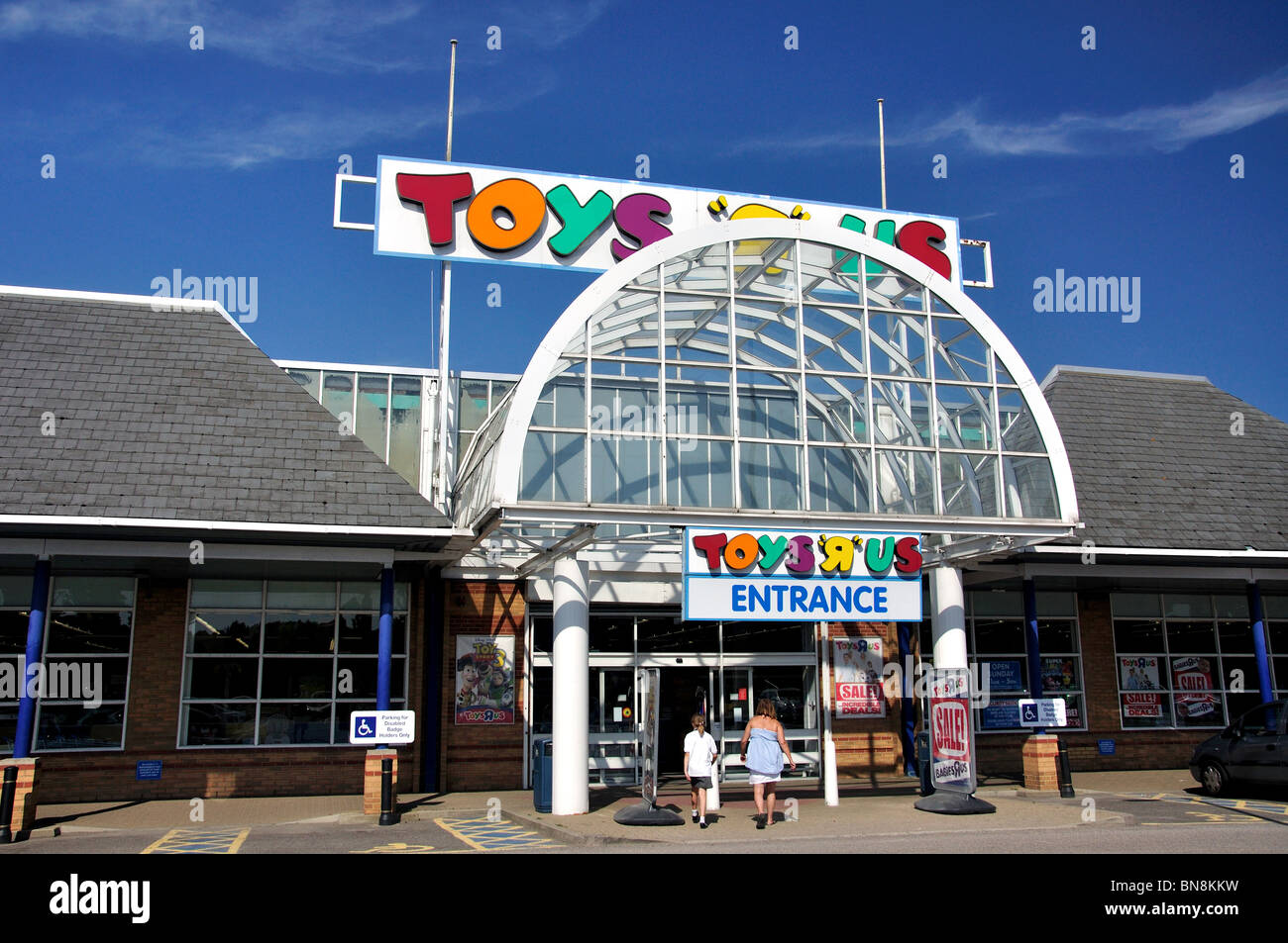 Toys "R" Us Store, die Luton Retail Park, Gipsy Lane, Luton, Bedfordshire, England, Vereinigtes Königreich Stockfoto