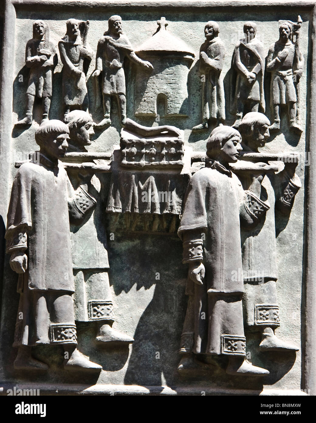 Bronze Schnitzereien an den Türen der St.-Vitus-Kathedrale-Prag-Tschechische Republik-Osteuropa Stockfoto
