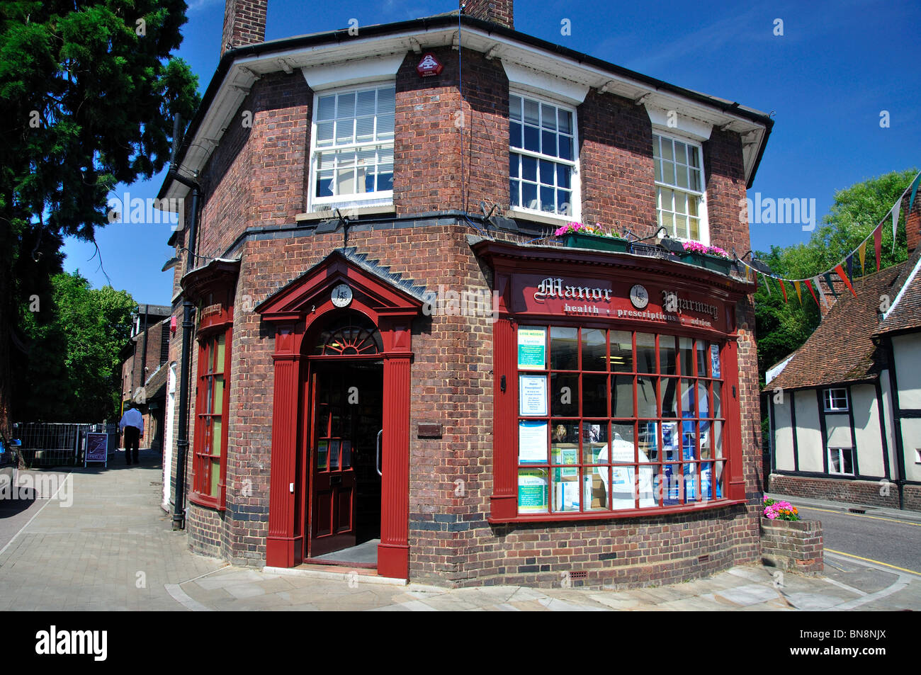 Schloss Apotheke, High Street, Wheathampstead, Hertfordshire, England, Vereinigtes Königreich Stockfoto