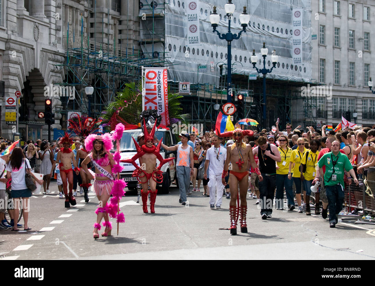 Teilnehmer an der Pride London feiern. Foto von Gordon Scammell Stockfoto