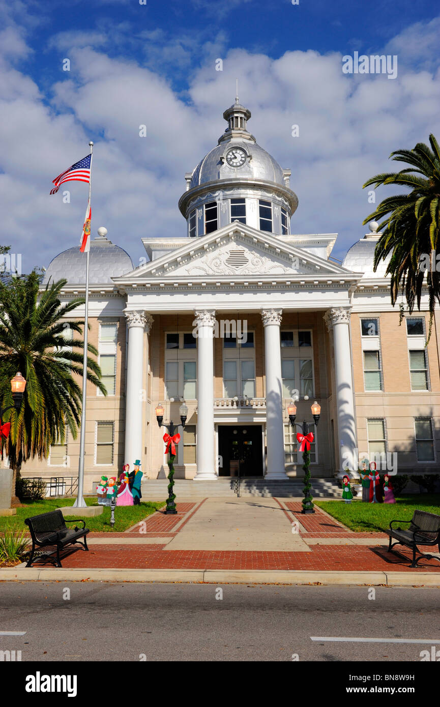 Historische und Genealogische Bibliothek und Museum am 1908 Polk County Florida Gerichtsgebäude Stockfoto