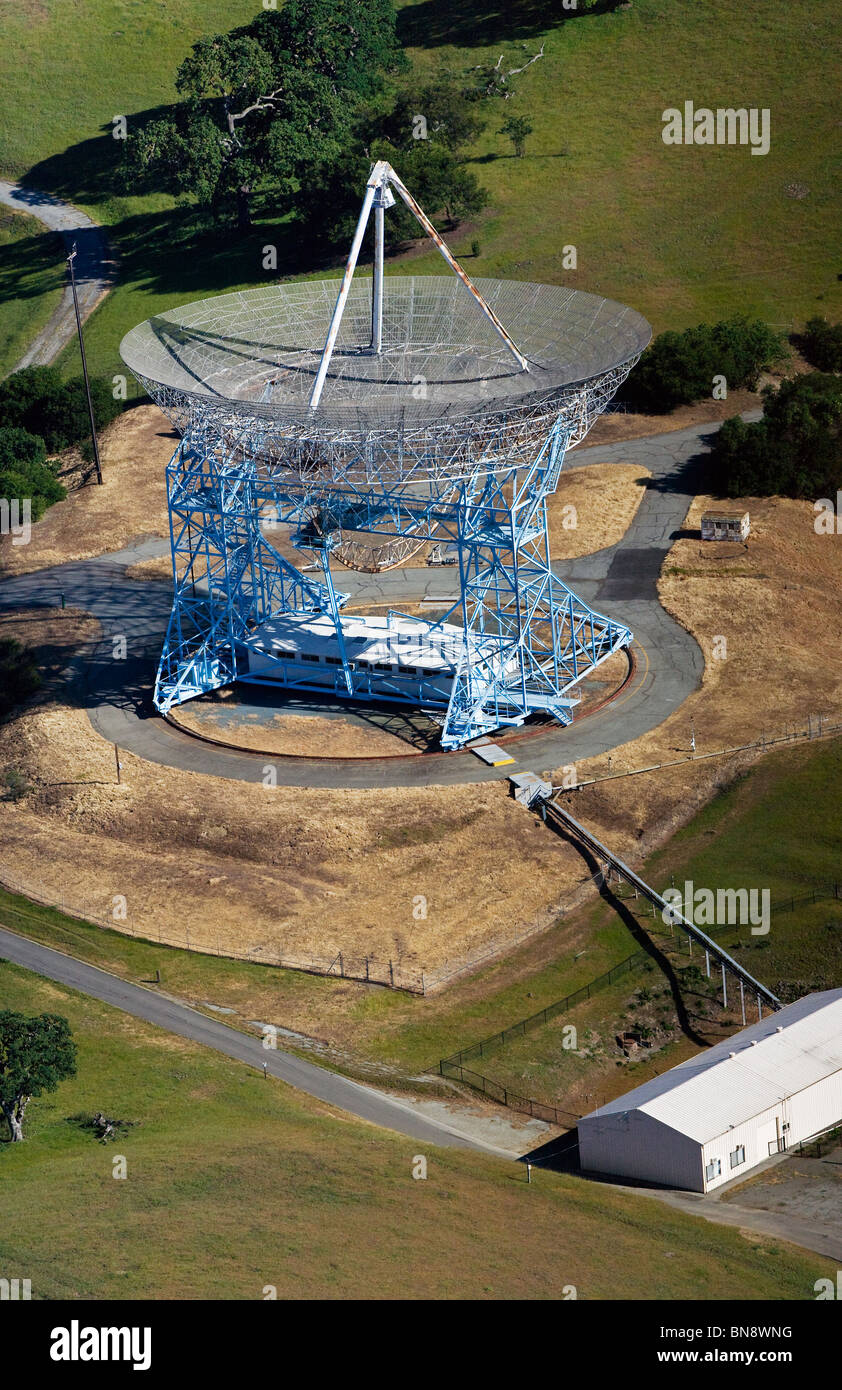 Luftaufnahme über Stanford Research Institute SRI Radioteleskop Palo Alto Kalifornien Stockfoto