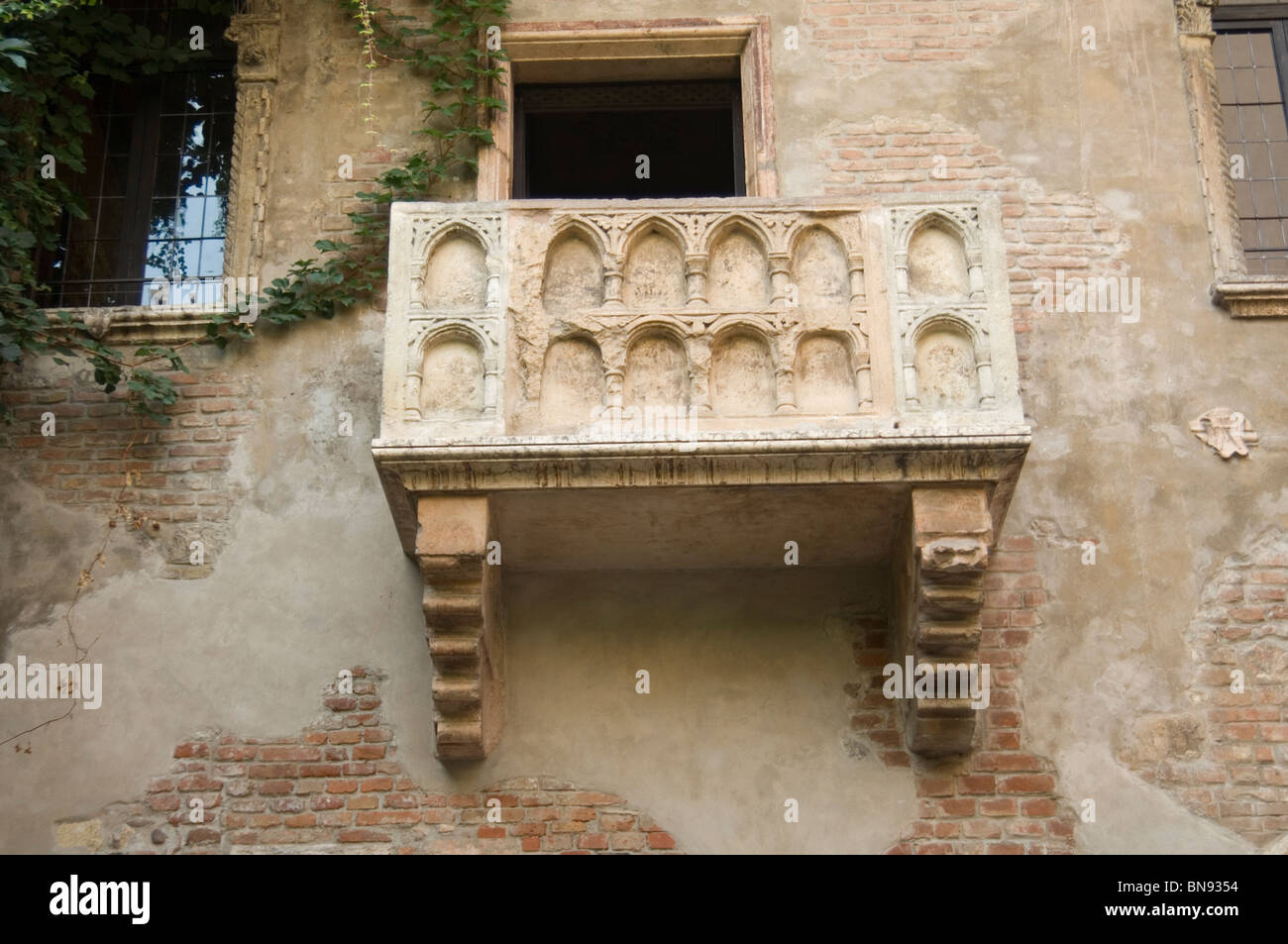 Julias Balkon in Verona Stockfoto