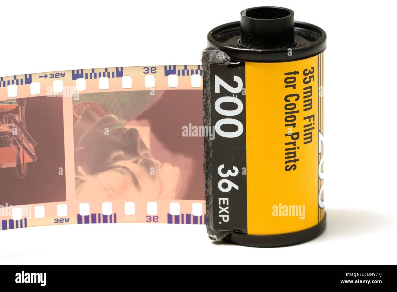 Film 35 mm negative roll-out Stockfoto